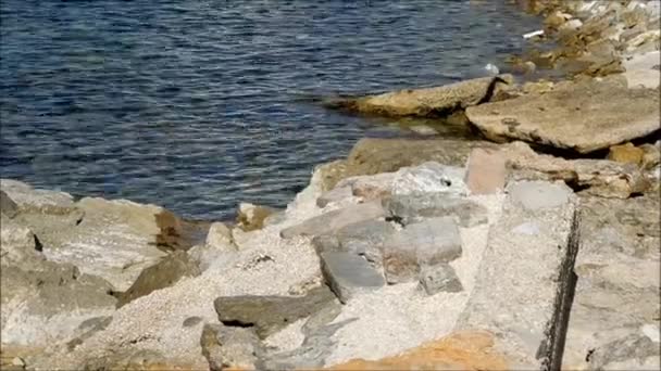Mar con rocas abiertas — Vídeo de stock
