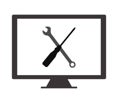 PC tamir beyaz arka plan üstünde kutsal kişilerin resmi