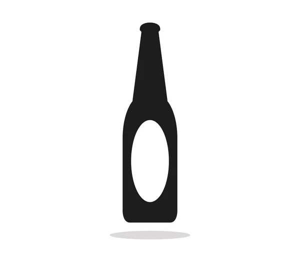 Fles bier pictogram op witte achtergrond — Stockvector