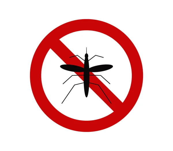 No hay icono de mosquito sobre fondo blanco — Archivo Imágenes Vectoriales