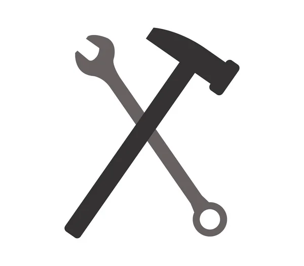 Hammer-Symbol mit Schraubenschlüssel — Stockfoto