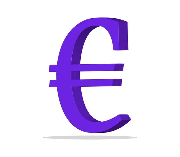 Ícone de símbolo do euro no fundo branco — Vetor de Stock