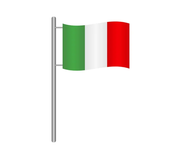 Italiaanse vlag op witte achtergrond — Stockvector