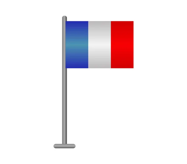 Flagge von Frankreich auf weißem Hintergrund — Stockvektor