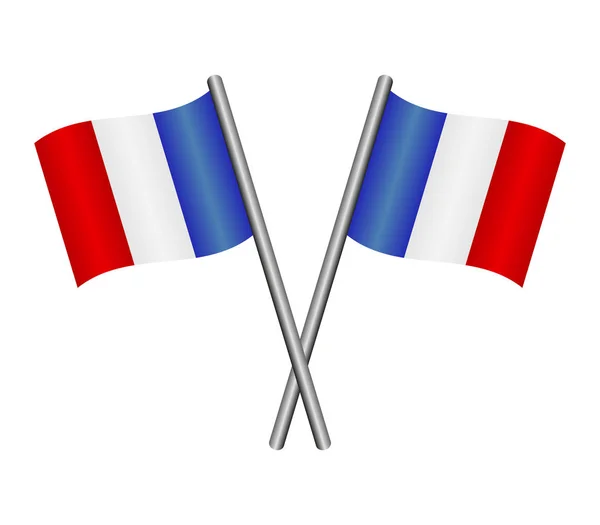 Bandeira da França sobre fundo branco — Vetor de Stock
