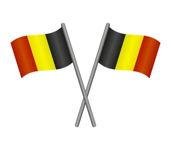 Bendera Belgia pada latar belakang putih - Stok Vektor