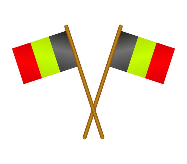 Bandiera del Belgio su sfondo bianco — Vettoriale Stock
