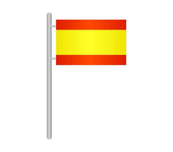 Bandeira da Espanha sobre fundo branco —  Vetores de Stock