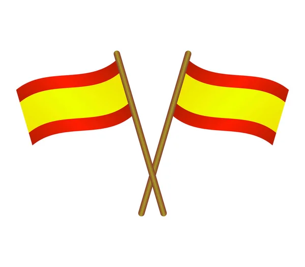 Bandeira da Espanha sobre fundo branco —  Vetores de Stock