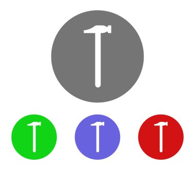 Beyaz arka plan üzerinde çekiç kümesi