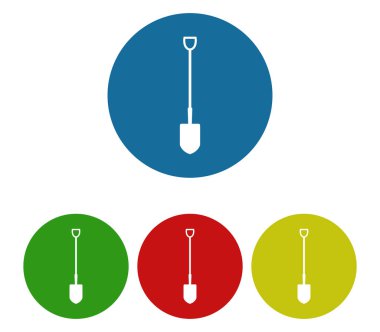 Beyaz arka plan üzerinde kazmak için kürek seti