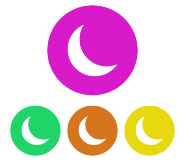 Ay simgesi beyaz arka plan üzerinde seti