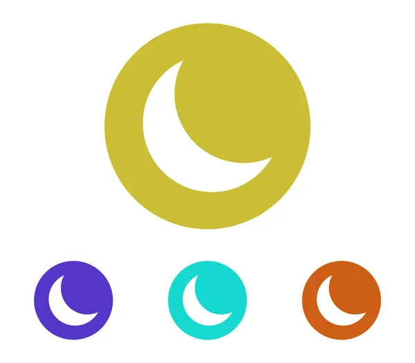 Icono de luna sobre fondo blanco — Vector de stock