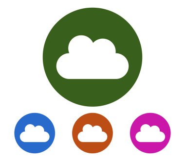 Beyaz arkaplanda bulut simgesi ayarlandı