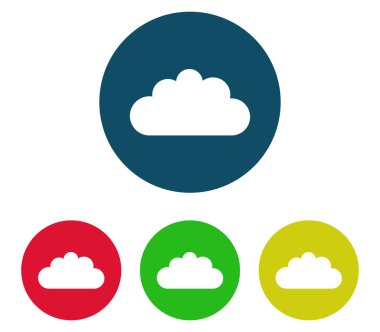 Beyaz arkaplanda bulut simgesi ayarlandı