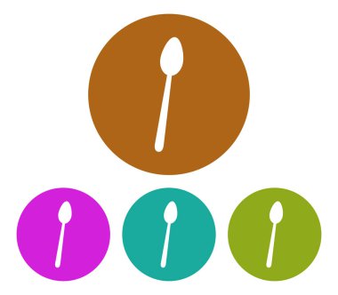 Kaşık simgesi beyaz arka plan üzerinde seti