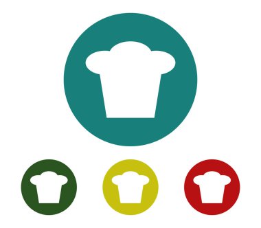 Chef şapka simgesi beyaz arka plan üzerinde seti