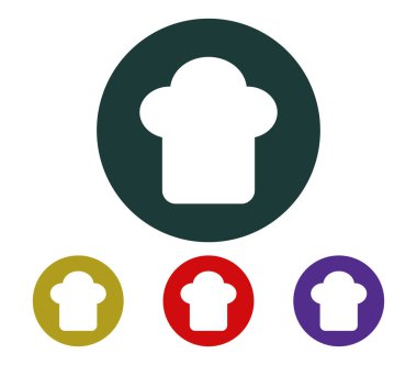 Chef şapka simgesi beyaz arka plan üzerinde seti