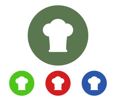 Chef şapka simgesi beyaz arka plan üzerinde seti