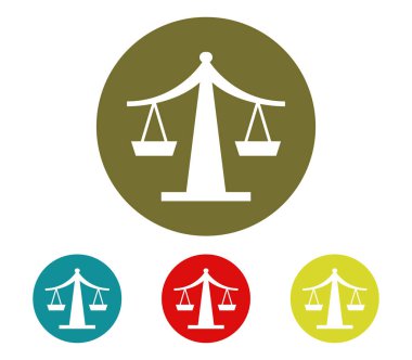Beyaz arka plan üzerinde denge simgesini ayarla