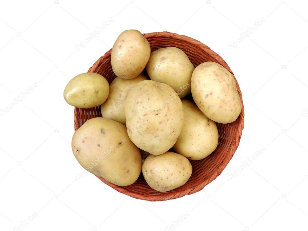 Potatoes on white background