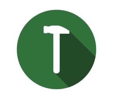 Beyaz arka plan üzerinde gösterilen çekiç simgesi