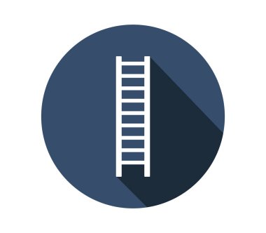 Ahşap merdiven simgesi beyaz arka plan üzerinde