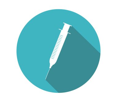 Beyaz arkaplanda şırınga simgesi