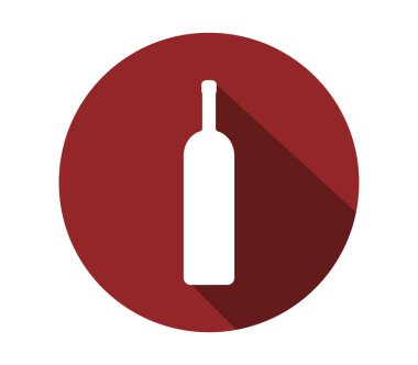 Beyaz arkaplanda şarap şişesi simgesi