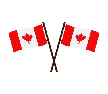 Kanada bayrağı beyaz arka plan üzerinde