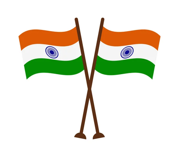 Indiens flagga på vit bakgrund — Stock vektor