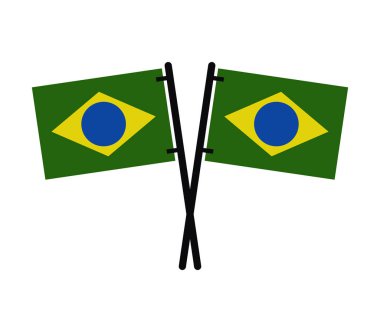 Brezilya bayrağı beyaz arka plan üzerinde