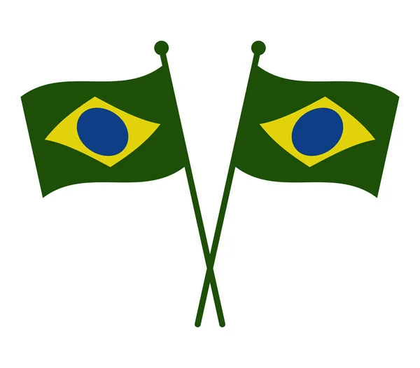 Bandera de Brasil sobre fondo blanco — Vector de stock