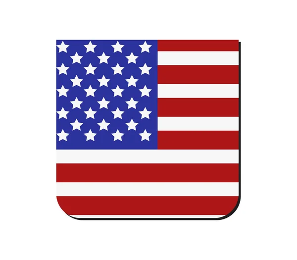 Bandera de Estados Unidos Sobre fondo blanco — Archivo Imágenes Vectoriales