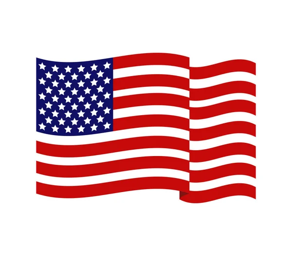 アメリカ国旗白を背景に — ストックベクタ