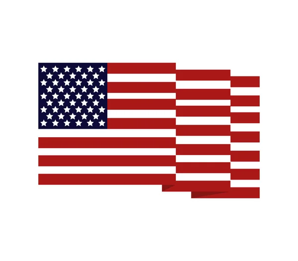 Vlajka Spojených států na bílém pozadí — Stockový vektor