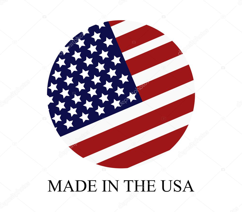 Made in the usa on white background