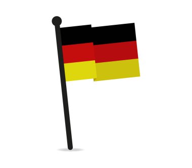Beyaz arka plan üzerinde gösterilen Almanya bayrağı