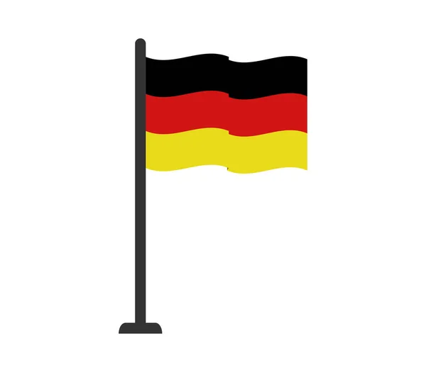 Flagge Deutschlands auf weißem Hintergrund abgebildet — Stockvektor