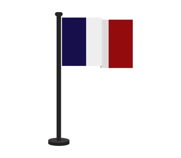 Bandiera della Francia su sfondo bianco — Vettoriale Stock