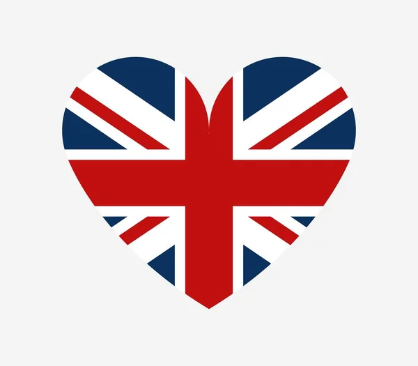 Флаг Великобритании в форме сердца — стоковый вектор