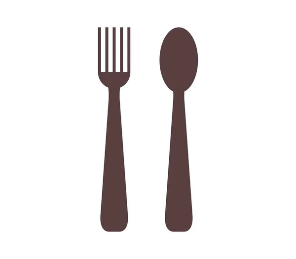 Fourchette et cuillère Icône sur fond blanc — Image vectorielle