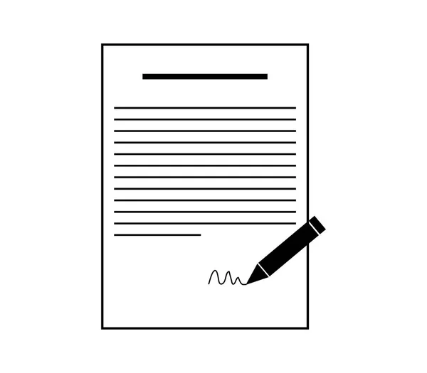 Icona del contratto su sfondo bianco — Vettoriale Stock