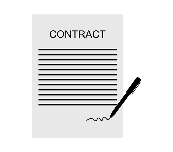 Значок контракта на белом фоне — стоковый вектор