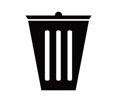 Beyaz arka plan üzerinde çöp kutusu simgesi