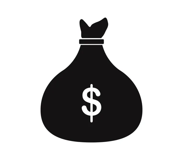 Money bag icon on white background — Stock Vector
