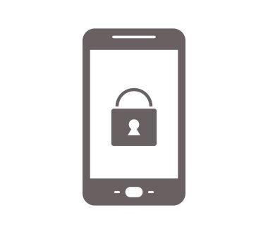 Beyaz arka plan üzerinde Smartphone güvenlik