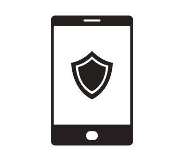 Beyaz arka plan üzerinde Smartphone güvenlik