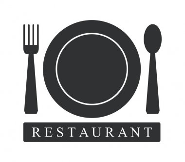 Beyaz arka plan üzerinde Restoran logo