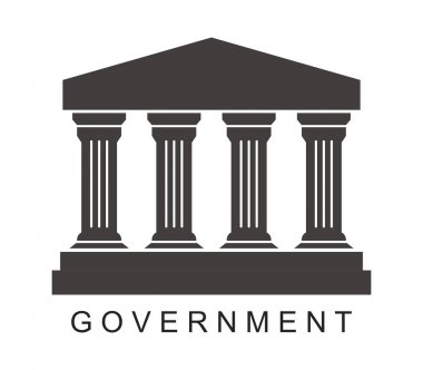 Beyaz arkaplanda hükümet simgesi